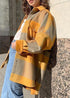 Boho Long Jacket with Checkered Pattern